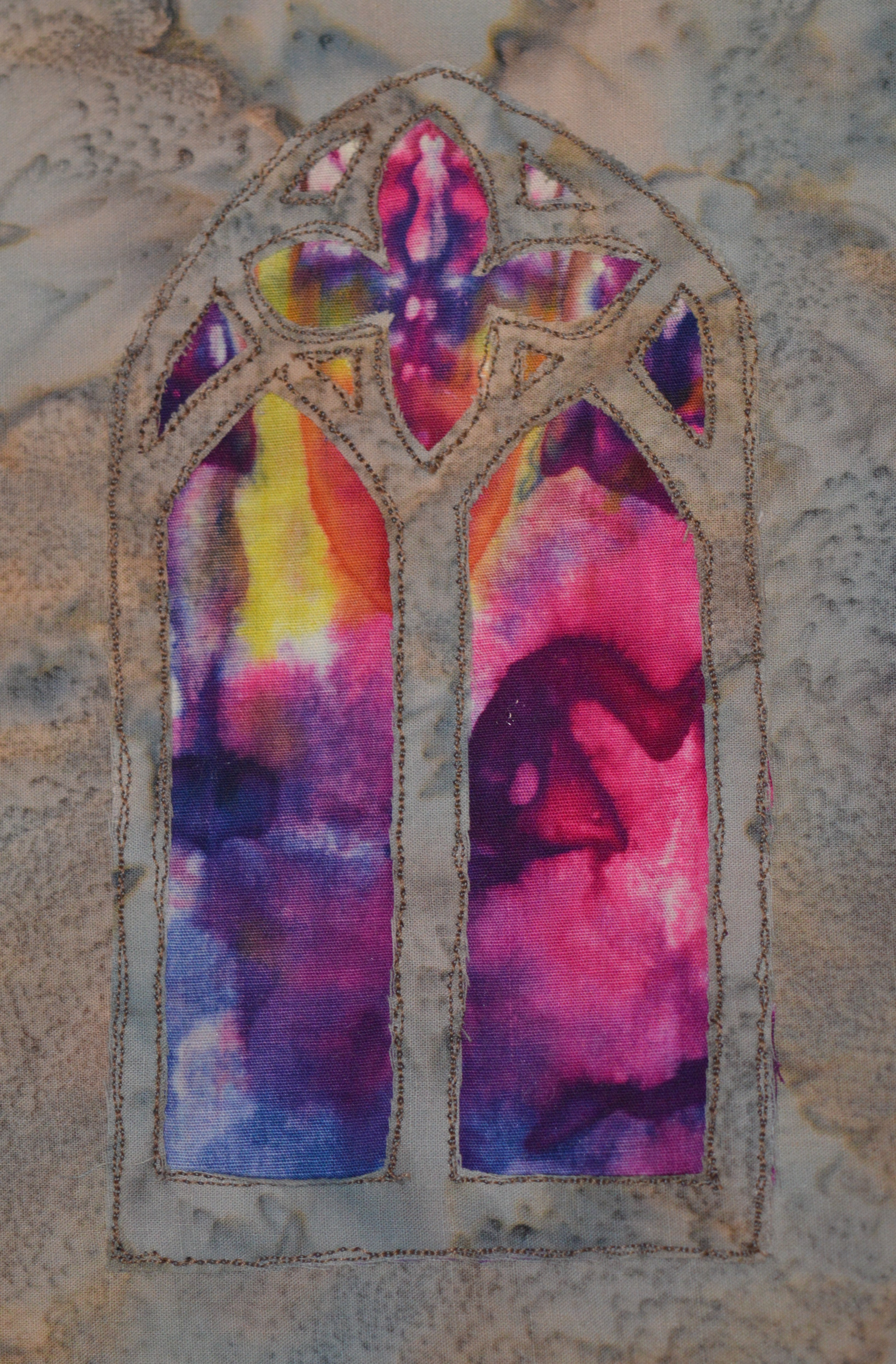 Stained glass window embroidery
